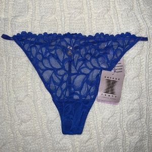NWT Savage X Fenty blue lace thong